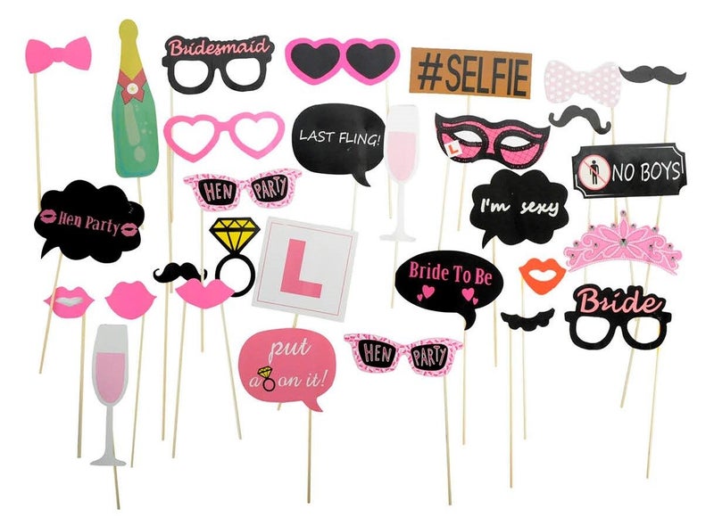20x Bride To Be Photo Booth Props Hens Bridal Party Bachelorette Selfie Carousel 1