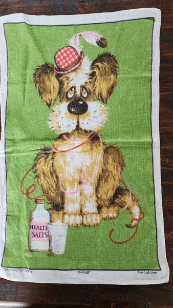 ~" Dunmoy "~ Warranted Fast Colours Pure Irish Linen Vintage Tea Towel "~ Carousel 1
