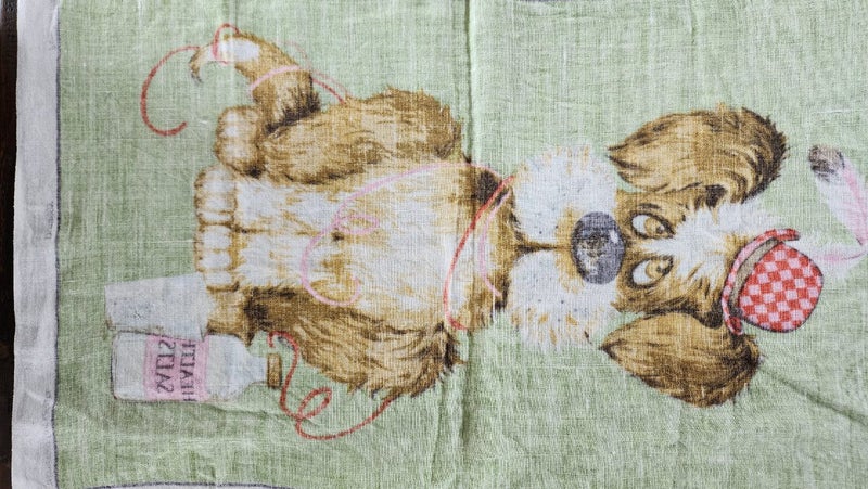 ~" Dunmoy "~ Warranted Fast Colours Pure Irish Linen Vintage Tea Towel "~ Carousel 8