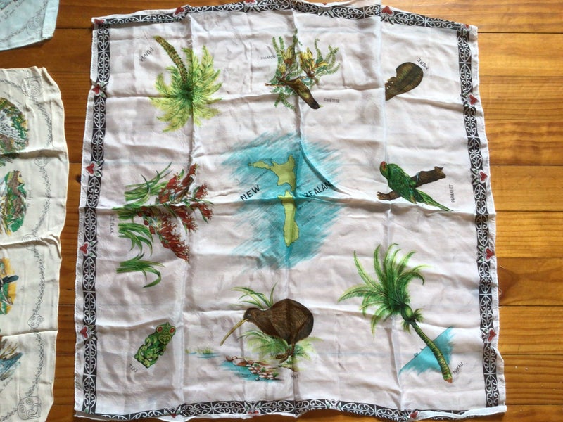 Scarf x3 vintage Souvenir NZ Carousel 2
