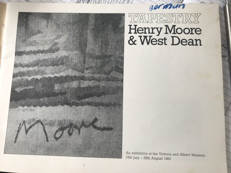 Tapestry - Henry Moore & West Dean - exhibition booklet 1980 Carousel 2
