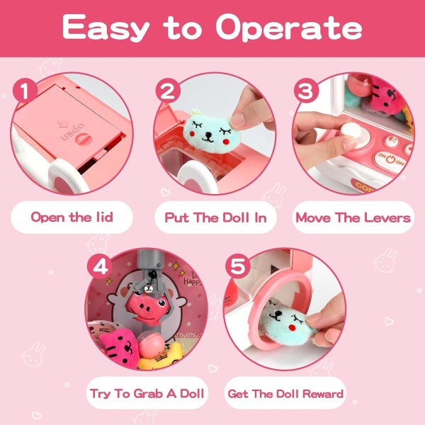 Kids Claw Machine Mini Candy Vending Grabber Toys for Girls and Boys Carousel 2