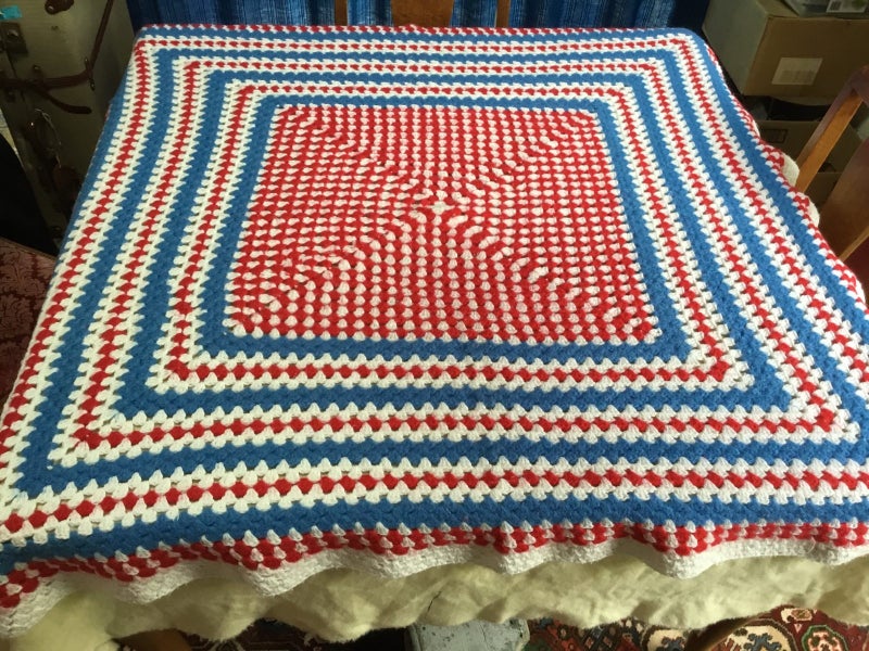 Wool Crochet blanket Carousel 1