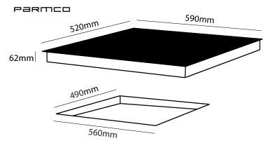 Parmco 600mm, Induction, Black, 4 Element Cooktop I Series 3 Carousel 2