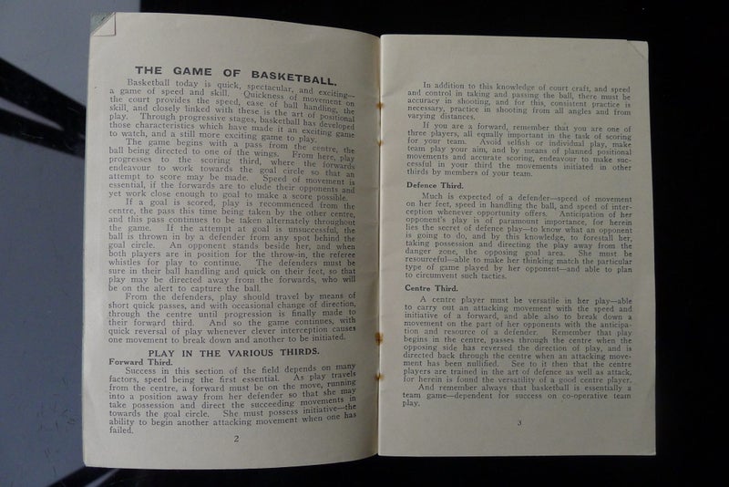 Basketball (now NETBALL) Rule book 1944 Carousel 2