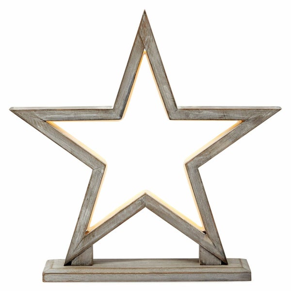 33cm Bamboo Star LED Table Lamp Light Modern Bedside - Antique Timber Carousel 1