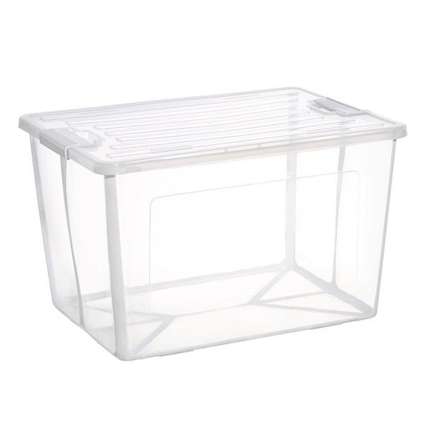 37 Litre Modular Clear Foldable Storage Box with Lid Plastic Tub Collapsible Carousel 1