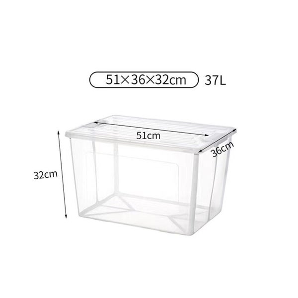 37 Litre Modular Clear Foldable Storage Box with Lid Plastic Tub Collapsible Carousel 2