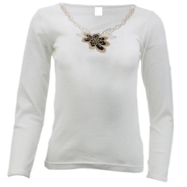 Ladies Merino Wool Blend Long Sleeve Thermal Spencer Top Thermals Underwear Carousel 1