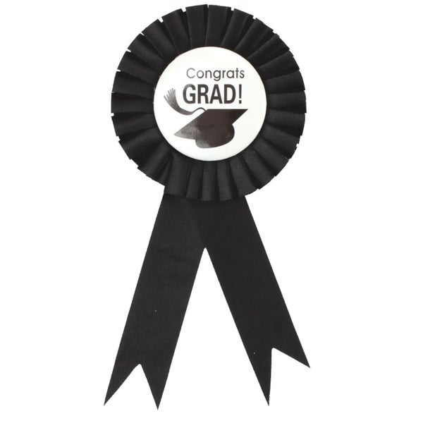 GRADUATION RIBBON BADGE Grad Award Uni Rosette Fancy Dress Party University Carousel 1