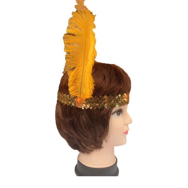 12x 1920s FLAPPER HEADBAND Headpiece Feather Sequin Charleston Gatsby Party B... Carousel 3