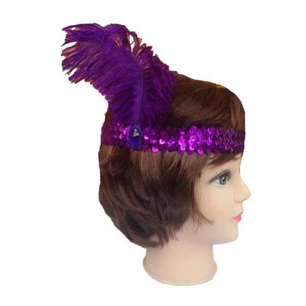 12x 1920s FLAPPER HEADBAND Headpiece Feather Sequin Charleston Gatsby Party B... Carousel 2