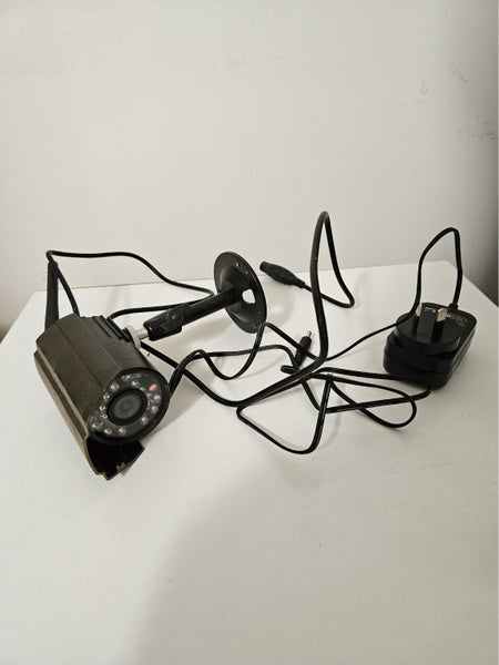 Fake dummy security camera - wall mounted, plugs in, red glowing light Carousel 2