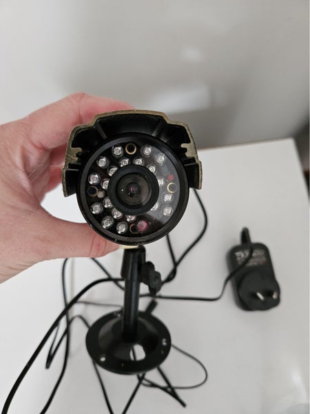 Fake dummy security camera - wall mounted, plugs in, red glowing light Carousel 1