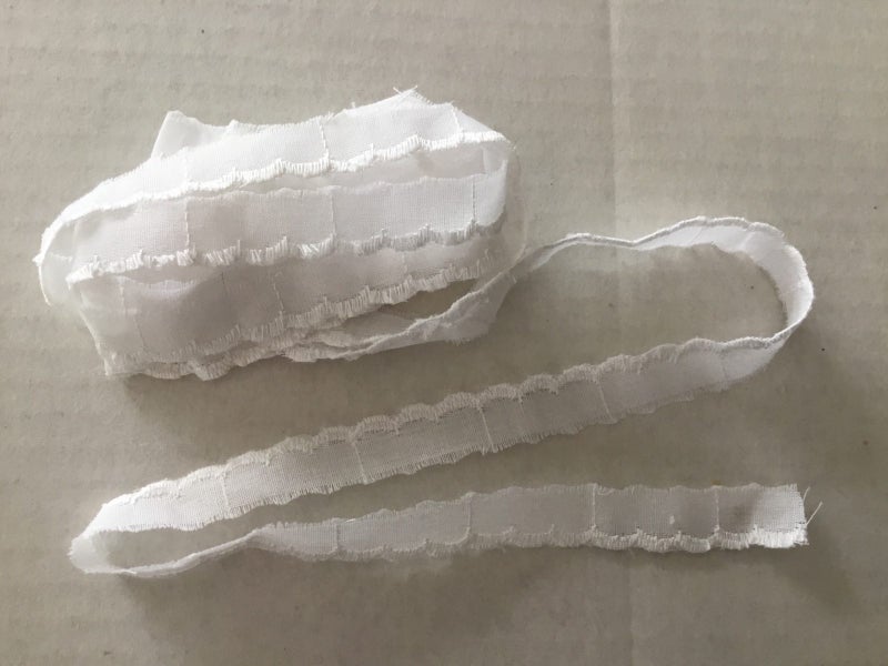 White cotton embroidered trim - 2m length x 12mm wide Carousel 1