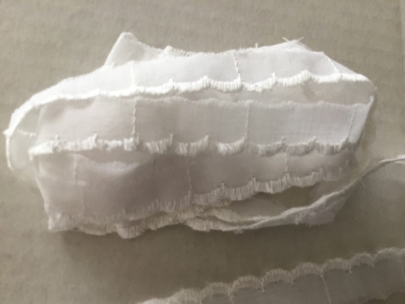 White cotton embroidered trim - 2m length x 12mm wide Carousel 2