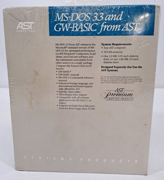 AST MS-DOS 3.3 & GW-BASIC Unopened Software Carousel 2