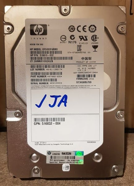 450GB HP 15k SAS HARD DRIVE 3.5" (MANUFACTURED BY SEAGATE) Carousel 1