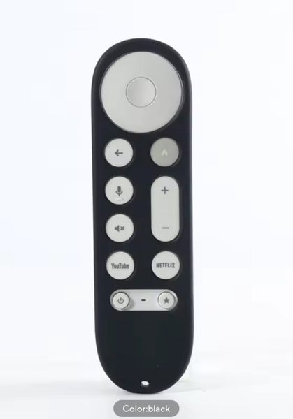 Chromecast Streamer Remote - Silicone protective Cover - New 2025 Black or Glow Carousel 2
