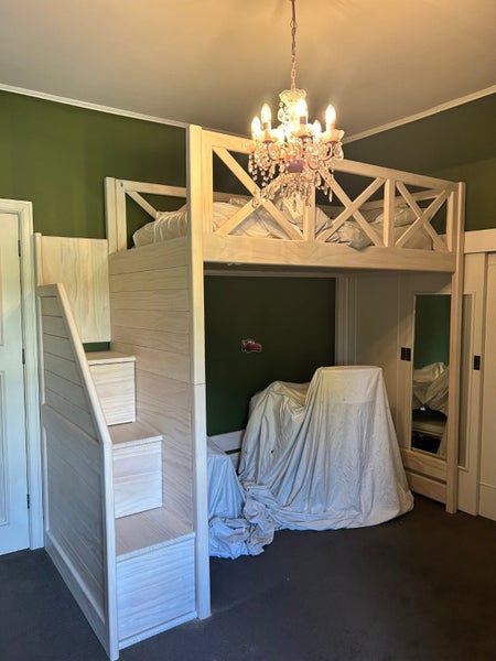 Hampton Cross style loft bed, king single/side staircase Carousel 1