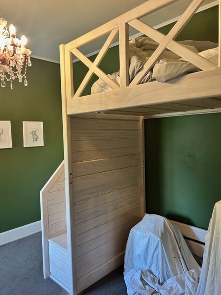 Hampton Cross style loft bed, king single/side staircase Carousel 2