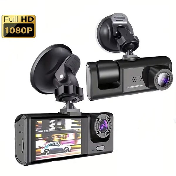 3 Channel Car DVR HD 1080P 3-Lens Inside Vehicle Dash CamThree Way Camera DVR... Carousel 1