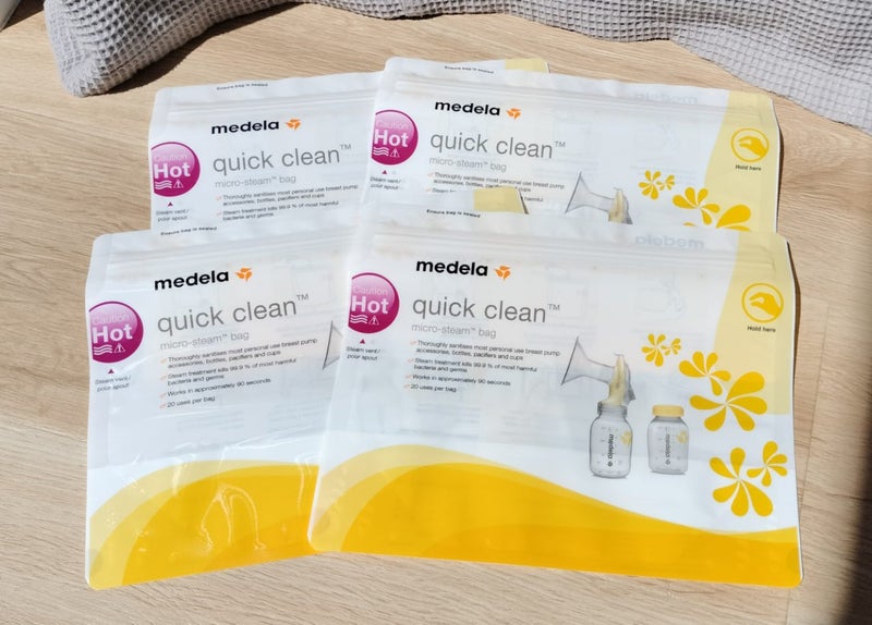 BULK BUY 4x Medela Quick Clean™ Micro-steam™ microwave baby bottle steriliser Carousel 1