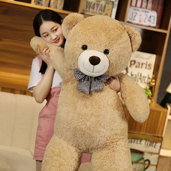 Giant 105cm Soft Teddy Bear Plush Toys White&Pink&Brown Bear Super Big Huggin... Carousel 2