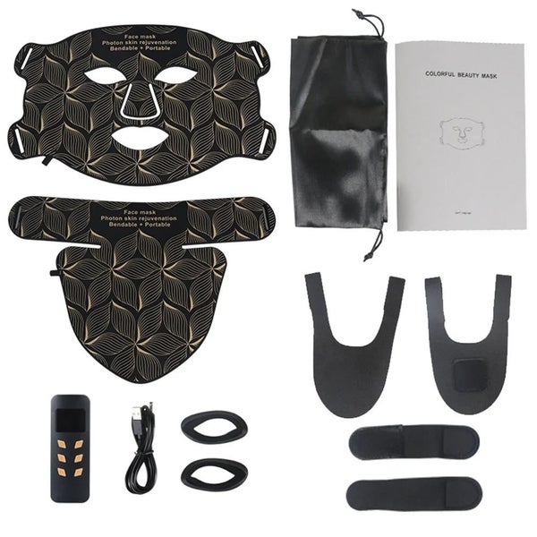 LED 8 Colors Face Mask and Neck Red Light Near Infrared Therapy Anti Aging Wr... Carousel 7