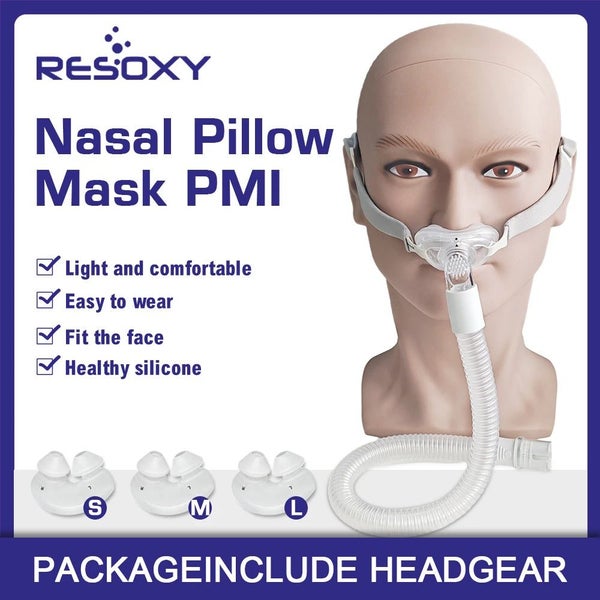 Resoxy Cpap Nasal Pillows Mask Universal PM1 Sleep Apnea Nasal Mask For Cpap&... Carousel 2