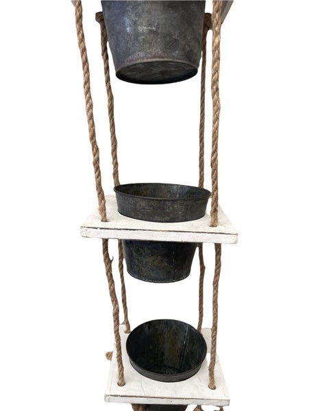 3 TIER TIN HANGING PLANTER - BLACK POTS Carousel 2