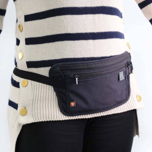 Milleni RFID Blocking Waist Stash Travel Money Hidden Belt - Black - One Size Carousel 2