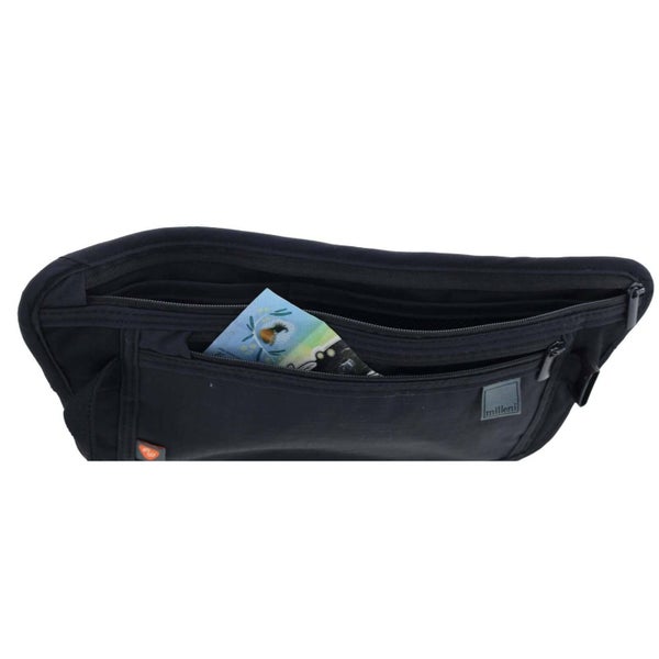 Milleni RFID Blocking Waist Stash Travel Money Hidden Belt - Black - One Size Carousel 8