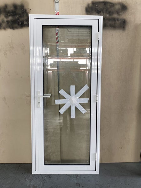 NEW WHITE ALUMINIUM DOUBLE GLAZED SINGLE DOOR:2000H x 810W Carousel 1