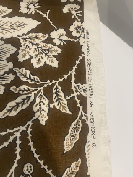 Duralee Conner Vine brown and white fabric Carousel 1