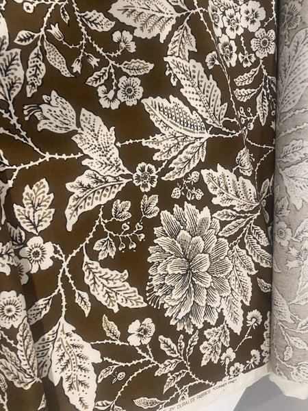 Duralee Conner Vine brown and white fabric Carousel 2