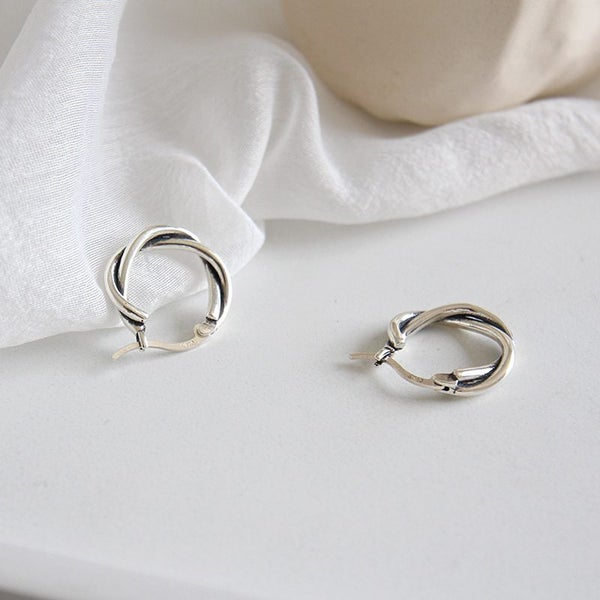 Sterling Silver Twisted Hoop Earrings | Gift Boxed Carousel 2