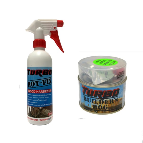 Turbo Rot-Fix Wood Hardener 500ml & Builders Bog 250ml Combo - Save a Few $$ Carousel 1