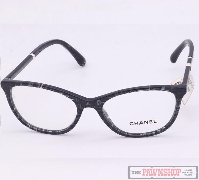 Chanel 3377-H c.1637 Grey Glitter Designer Glasses Frames Only Made in Italy Carousel 1