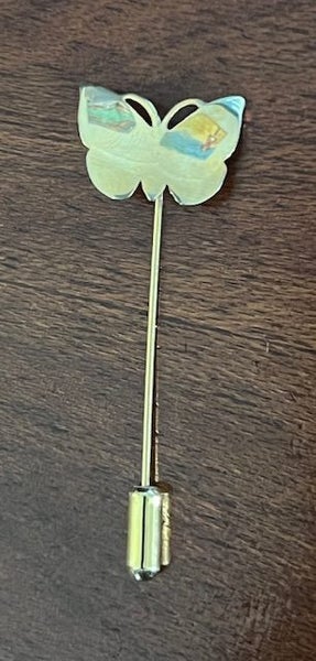 Vintage Gold Tone Butterfly Shaped Stick Pin Carousel 1