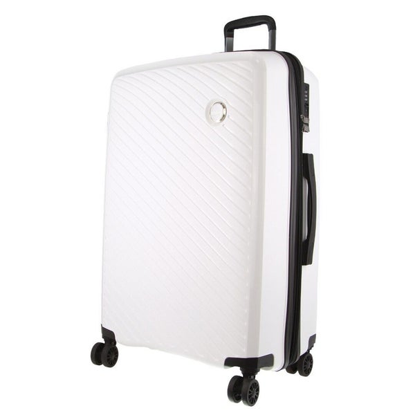 Monaco Checked Luggage Bag Travel Carry On Suitcase 75cm (124L) - White Carousel 1