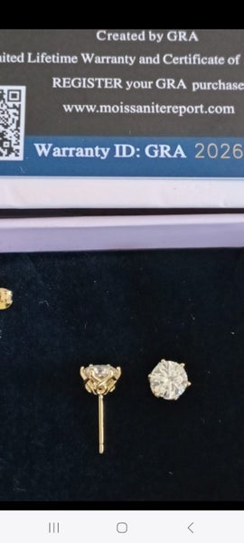 2 carat genuine yellow gold moissanite diamond earrings studs 1/4rtl Carousel 3