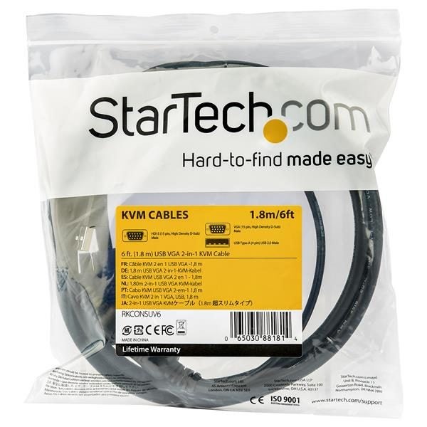 3m / 10'USB KVM Cable for Rackmount Consoles - VGA and USB Carousel 2