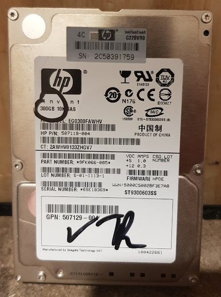 300GB HP 10k SAS HARD DRIVE 2.5" ( EG0300FAWHV ) Carousel 1