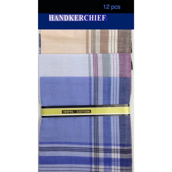 Mens HANDKERCHIEFS 100% Cotton Pocket Square Hanky Handkerchief 35x35cm - 12 ... Carousel 5