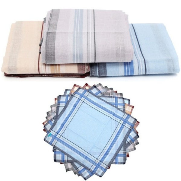 Mens HANDKERCHIEFS 100% Cotton Pocket Square Hanky Handkerchief 35x35cm - 36 ... Carousel 1