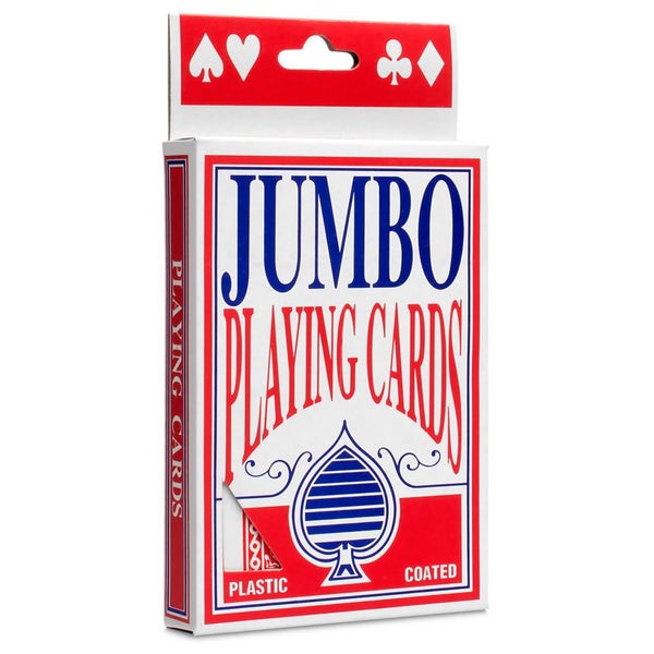 JUMBO PLAYING CARDS Full Deck Red Poker Plastic Coated 8.5 x 12cm King Big Size Carousel 1