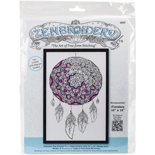 Design Works Zenbroidery Stamped Embroidery - Dreamcatcher 10" x 16" Carousel 1