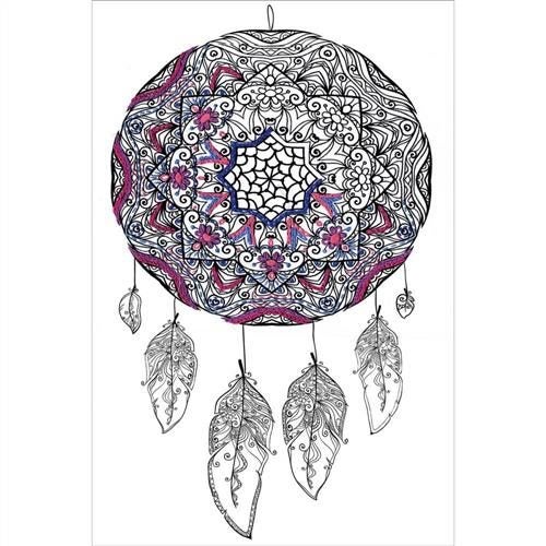 Design Works Zenbroidery Stamped Embroidery - Dreamcatcher 10" x 16" Carousel 3