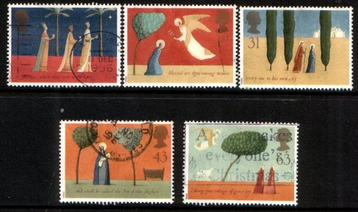 1996 GB Christmas set commercially postmarked, see detail cv£3.15 FU Carousel 1